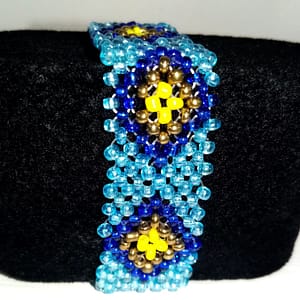 Light Blue Beaded Stretchy Bracelet