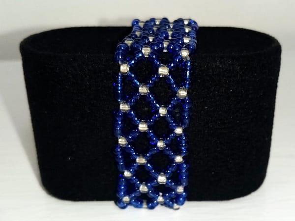 Dark Blue Beaded Stretchy Bracelet